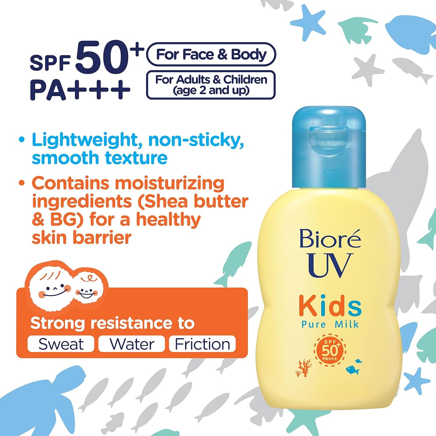 Sunscreen Bioré UV Kids Pure Milk 70ml - SPF50+ PA+++