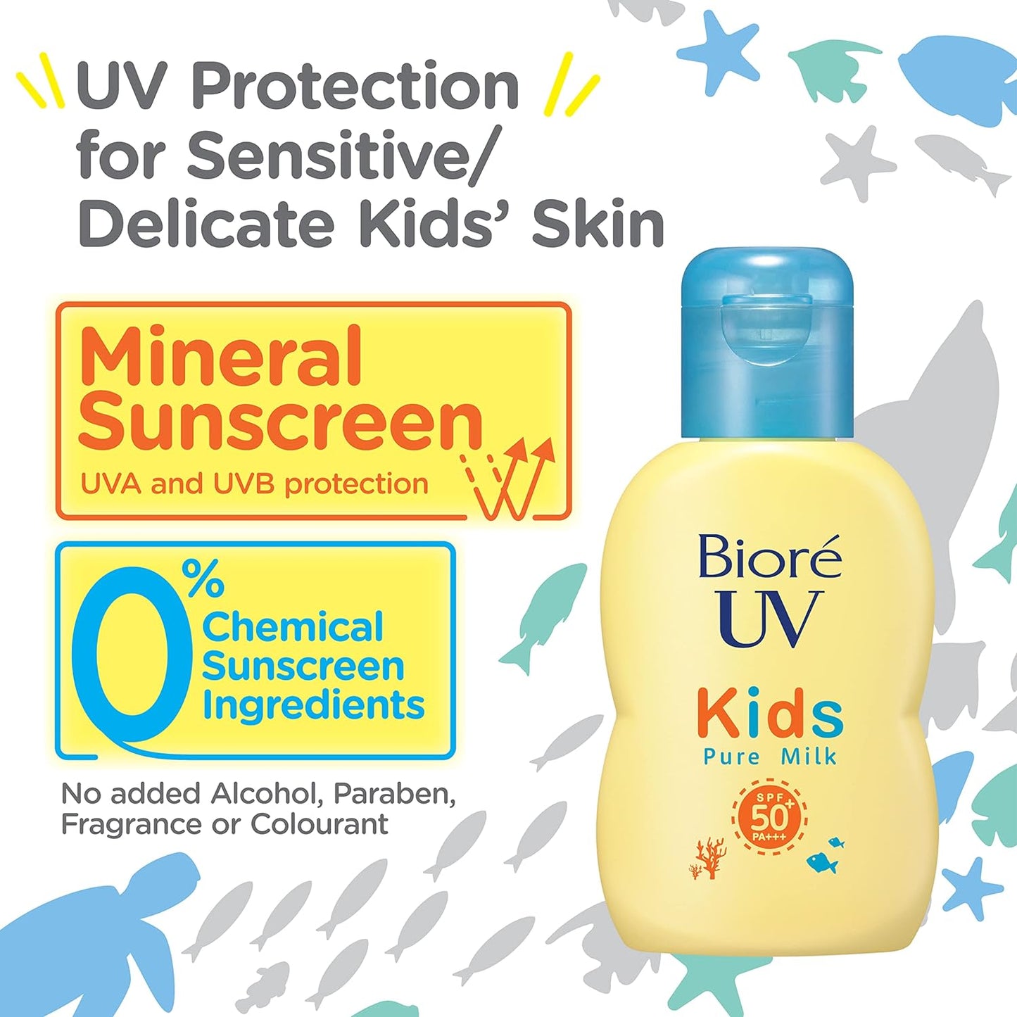Sunscreen Bioré UV Kids Pure Milk 70ml - SPF50+ PA+++