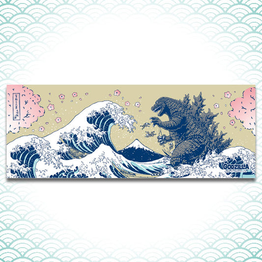 Hand Towel Folkart - Godzilla Ukiyo-e