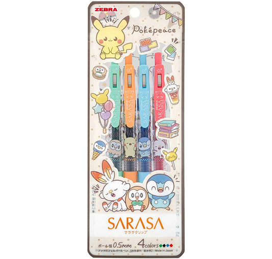 Pokémon Pens - Gel Ballpoint Sarasa Clip - 4 colors set 0.5mm