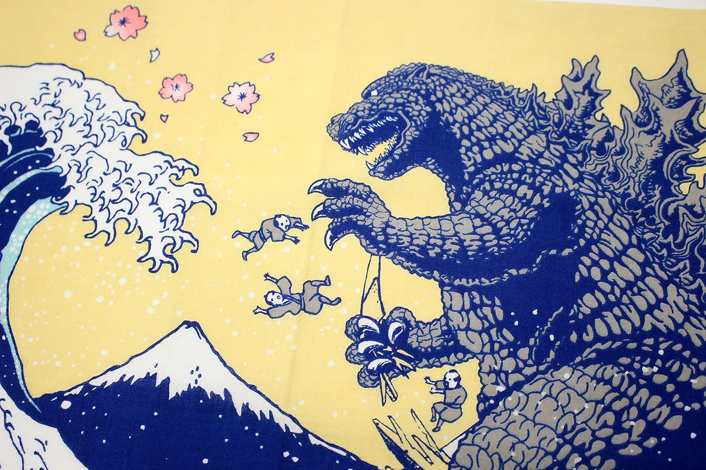 Hand Towel Folkart - Godzilla Ukiyo-e